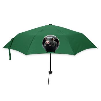 Pig into the globe - Umbrella (small) - bottlegreen - Front