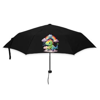 Dinosaur Dino Baby Rainbow Gift - Umbrella (small) - black - Front