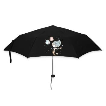 Ocean mermaid dances with fish balloons - Umbrella (small) - black - Front