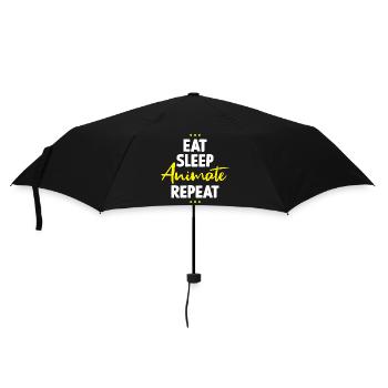 Eat Sleep Animate Repeat - Regenschirm (klein) - Schwarz - Vorne