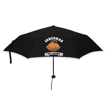 Leberkas is always the answer- Spruch - Regenschirm (klein) - Schwarz - Vorne