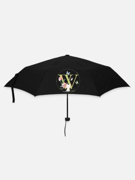 Initial letter W with cat - Umbrella (small) - black