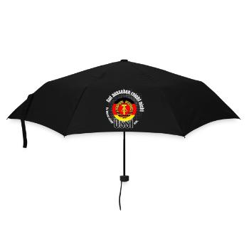 ossi spruch humor ostdeutsch DDR ego flagge emblem - Regenschirm (klein) - Schwarz - Vorne