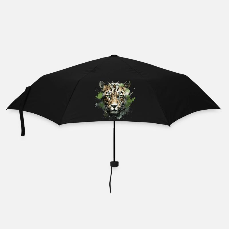 Leopard Head - Regenschirm (klein) - Schwarz