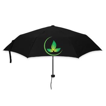 Green Leaves Icon Design for Proud Vegans - Umbrella (small) - black - Front