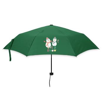 Fun Snowman Let It Snow Colorful Christmas - Umbrella (small) - bottlegreen - Front