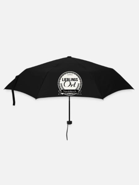 Lieblingsort Norddeich - Regenschirm (klein) - Schwarz