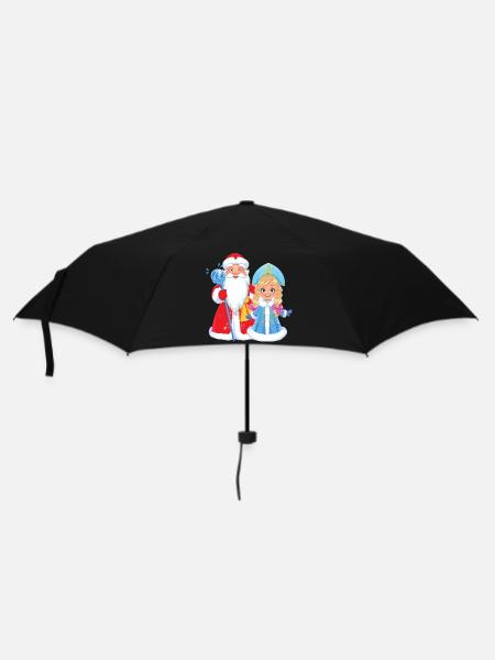 Ded Moroz Snegurotschka russischer Weihnachtsmann - Regenschirm (klein) - Schwarz