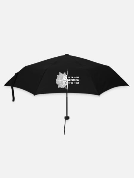 Koordinaten Wustrow - Regenschirm (klein) - Schwarz