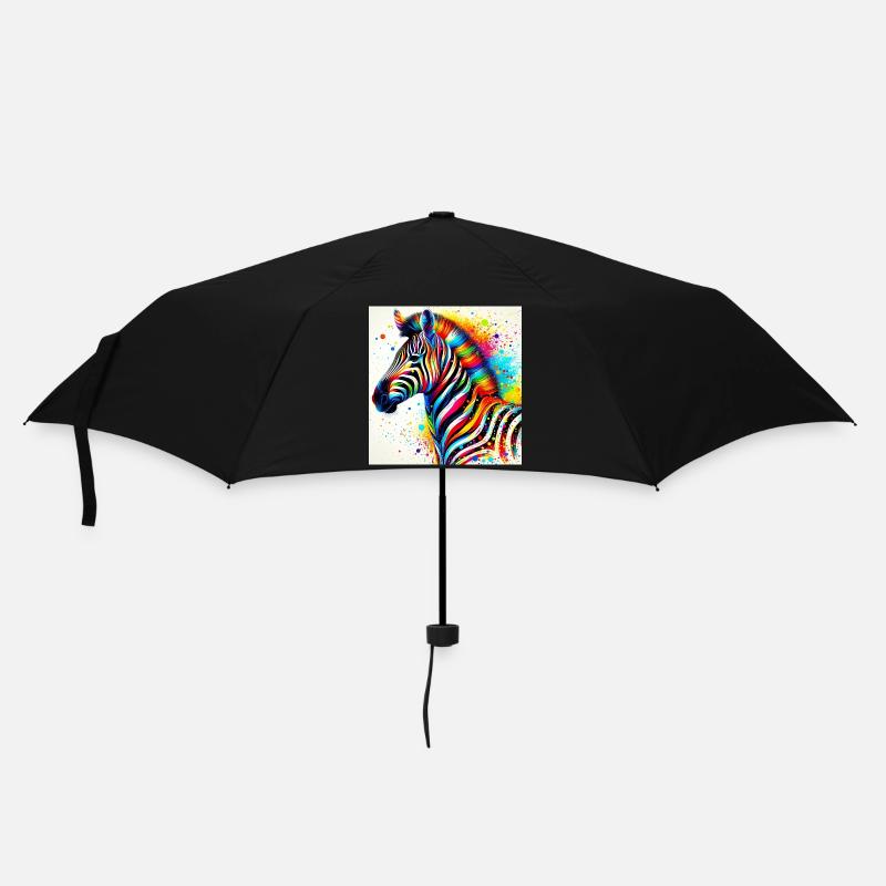 Zebra - Regenschirm (klein) - Schwarz