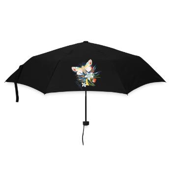 Papillon rare avec des fleurs exotiques - Parapluie standard - noir - Devant
