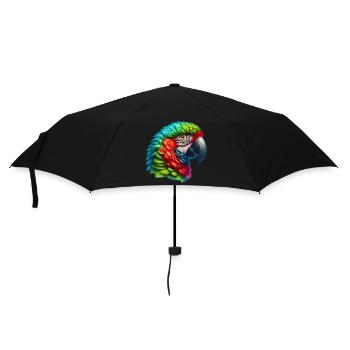 Papagei - Regenschirm (klein) - Schwarz - Vorne