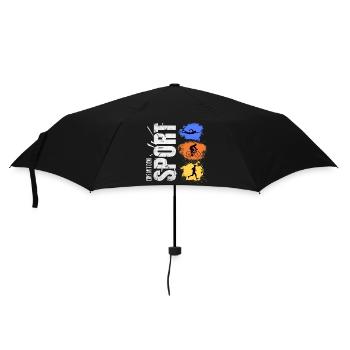 Eins mit dem Sport - Triathlon - Regenschirm (klein) - Schwarz - Vorne