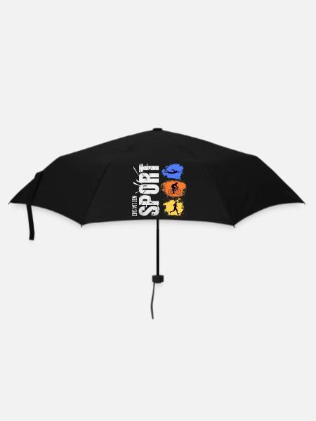 Eins mit dem Sport - Triathlon - Regenschirm (klein) - Schwarz