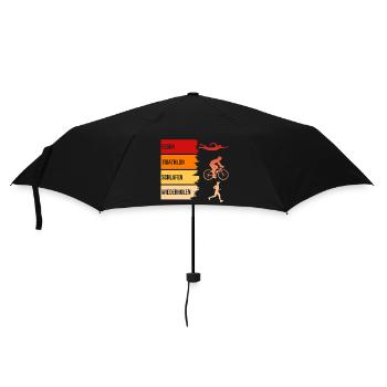 Essen, Triathlon, Schlafen, Wiederholen - Regenschirm (klein) - Schwarz - Vorne