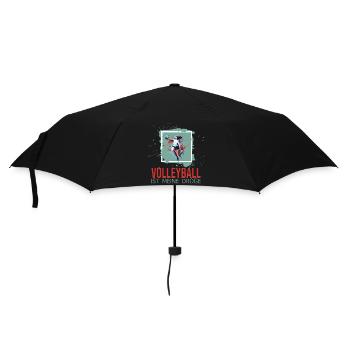 Volleyball ist meine Droge - Regenschirm (klein) - Schwarz - Vorne