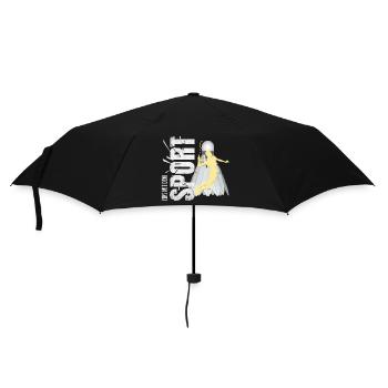 Eins mit dem Sport - Badminton - Regenschirm (klein) - Schwarz - Vorne