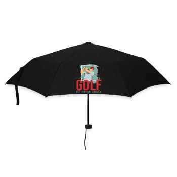 Meine Droge ist der Golfsport - Regenschirm (klein) - Schwarz - Vorne