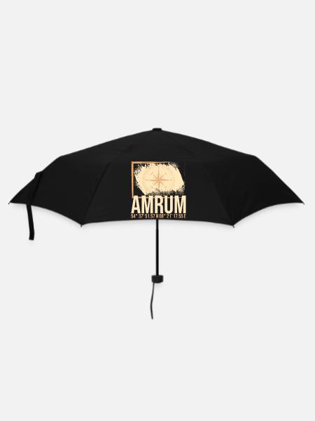 Amrum Koordinaten - Regenschirm (klein) - Schwarz