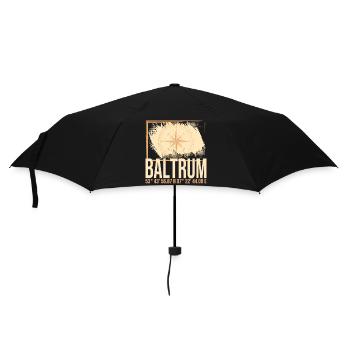 Baltrum Koordinaten - Regenschirm (klein) - Schwarz - Vorne