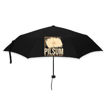 Pilsum Koordinaten - Regenschirm (klein) - Schwarz - Vorne