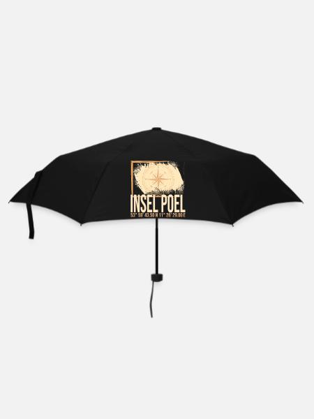 Insel Poel Koordinaten - Regenschirm (klein) - Schwarz