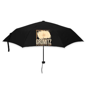 Grömitz Koordinaten - Regenschirm (klein) - Schwarz - Vorne