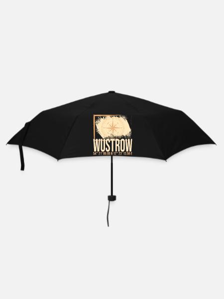 Wustrow Koordinaten - Regenschirm (klein) - Schwarz