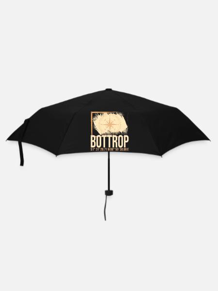 Bottrop Koordinaten - Regenschirm (klein) - Schwarz