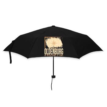 Oldenburg Koordinaten - Regenschirm (klein) - Schwarz - Vorne