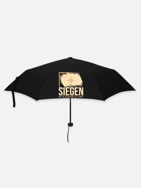 Siegen Koordinaten - Regenschirm (klein) - Schwarz
