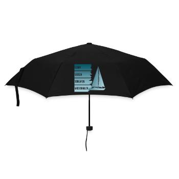 Essen - Segeln - Schlafen - Wiederholen - Regenschirm (klein) - Schwarz - Vorne