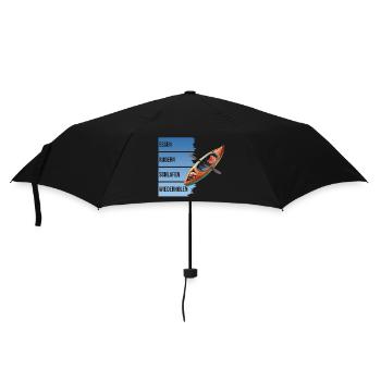 Essen - Rudern - Schlafen - Wiederholen - Regenschirm (klein) - Schwarz - Vorne