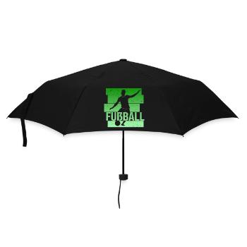 Fußball - Regenschirm (klein) - Schwarz - Vorne