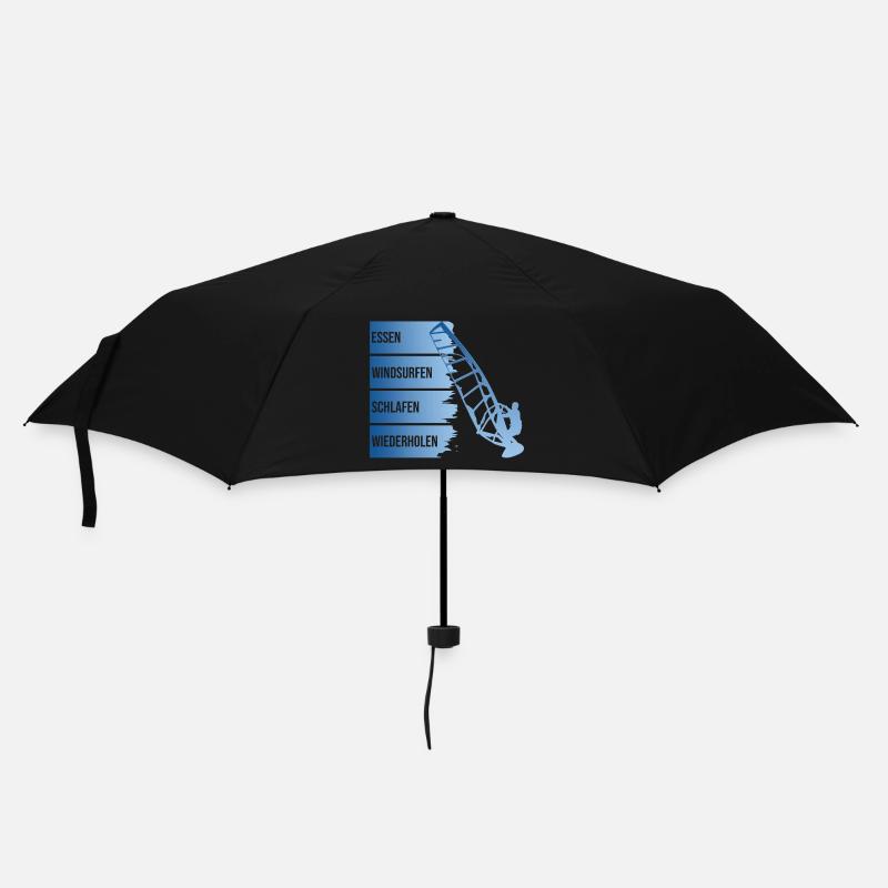 Essen - Windsurfen - Schlafen - Wiederholen - Regenschirm (klein) - Schwarz