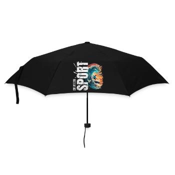 Eins mit dem Sport - Surfen - Regenschirm (klein) - Schwarz - Vorne