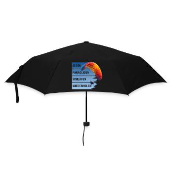 Essen - Paragliden - Schlafen - Wiederholen - Regenschirm (klein) - Schwarz - Vorne