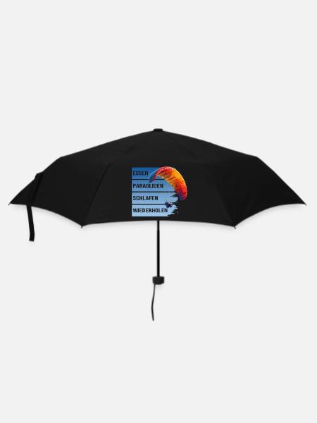 Essen - Paragliden - Schlafen - Wiederholen - Regenschirm (klein) - Schwarz