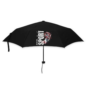Eins mit dem Sport - American Football - Regenschirm (klein) - Schwarz - Vorne