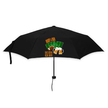 Rugby & Bier - Das gönn ich mir - Regenschirm (klein) - Schwarz - Vorne