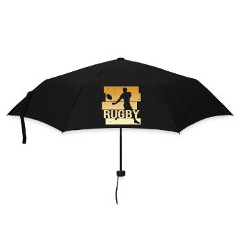 Rugby - Regenschirm (klein) - Schwarz - Vorne