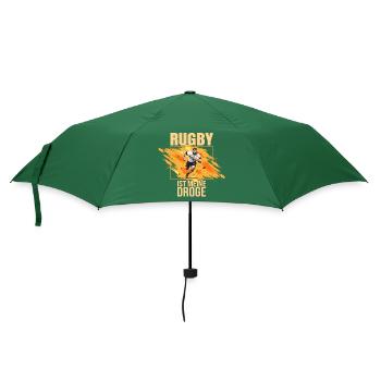 Rugby ist meine Droge - Regenschirm (klein) - Flaschengrün - Vorne