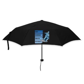 Essen - Snowboard - Schlafen - Wiederholen - Regenschirm (klein) - Schwarz - Vorne