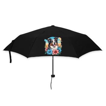 Australian Shepherd - Regenschirm (klein) - Schwarz - Vorne