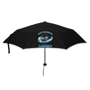 Wasser ist mein Lebenselixier - Schwimmen - Regenschirm (klein) - Schwarz - Vorne