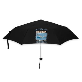 Ein Leben ohne Schwimmen ist möglich, aber Sinnlos - Regenschirm (klein) - Schwarz - Vorne