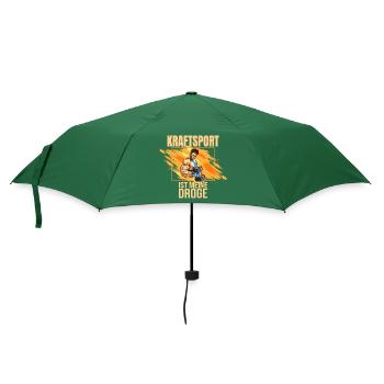 Kraftsport ist meine Droge - Regenschirm (klein) - Flaschengrün - Vorne