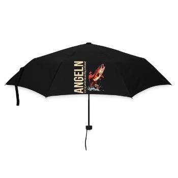 Angeln ist der Weg um dem Chaos... - Regenschirm (klein) - Schwarz - Vorne