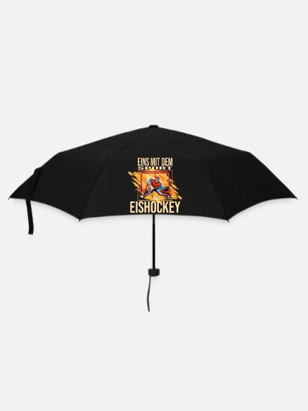 Eins mit dem Sport - Eishockey - Regenschirm (klein) - Schwarz