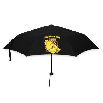 Coole Mädchen gehen Laufen - Regenschirm (klein) - Schwarz - Vorne
